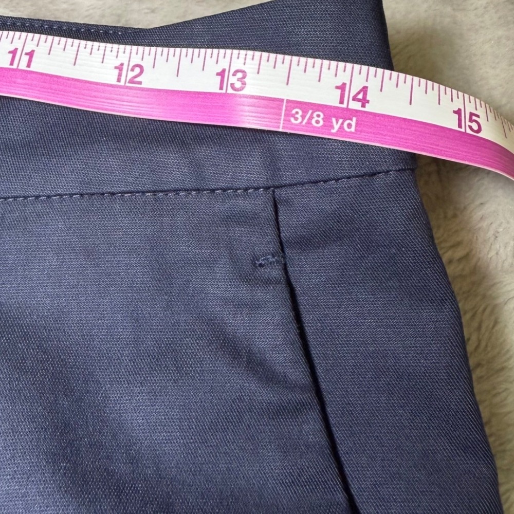 New Gentle Herd Womens Size Large Pleated Wide Leg Cropped Pants Navy Blue Nylon - Picture 9 of 14
